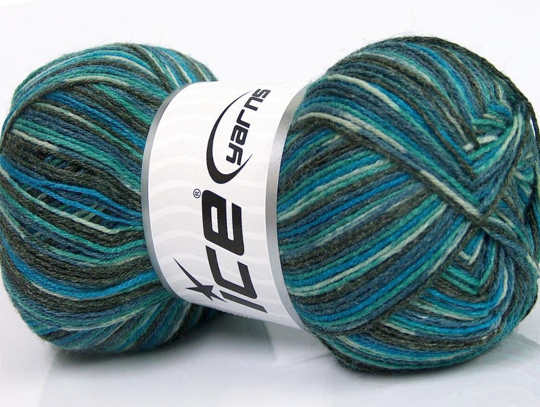 Bamboo Sock Blue, Turquoise, Grey