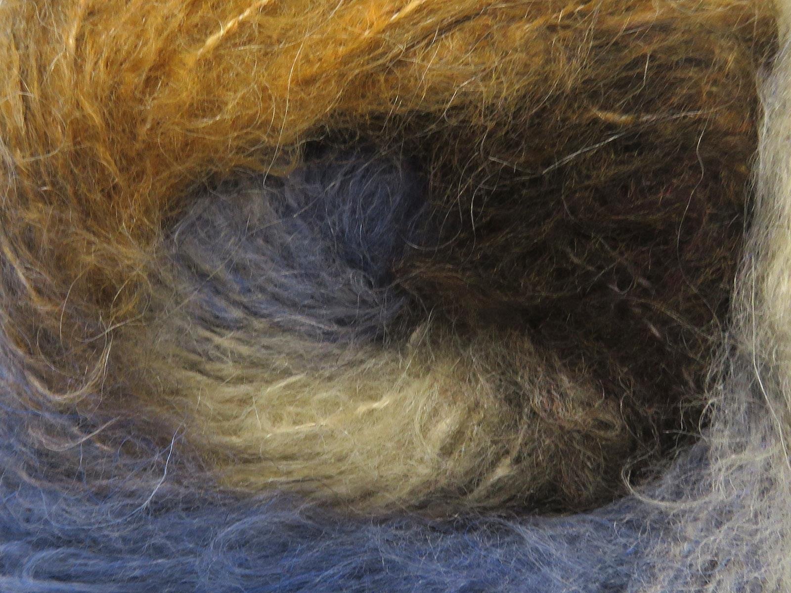 Bella Mohair Brown Shades, Cream Shades, Bluish Lilac