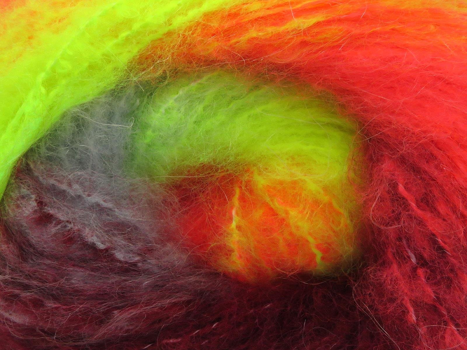 Bella Mohair Burgundy, Light Blue, Neon Pink, Neon Green