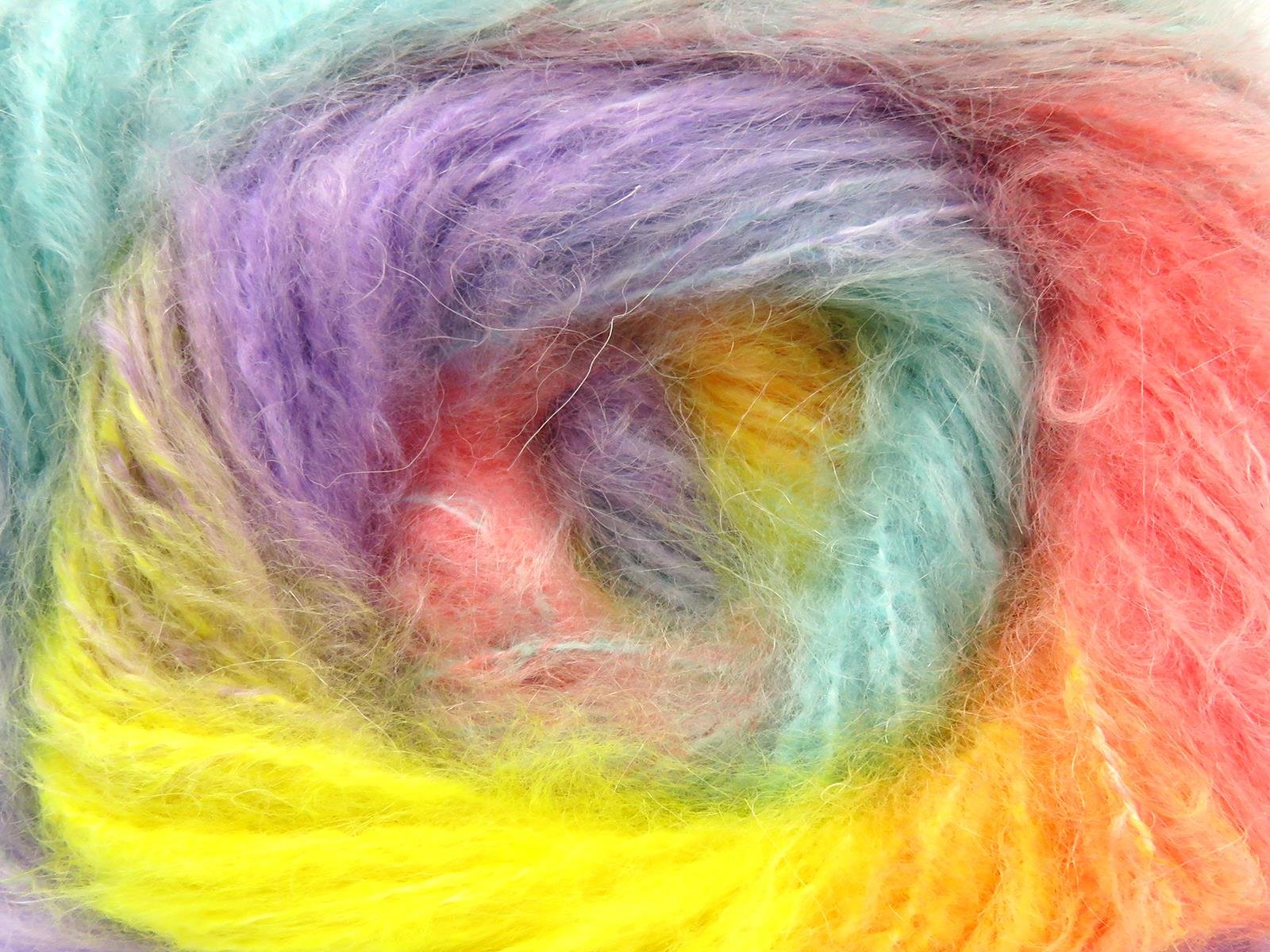 Bella Mohair Lilac, Orange, Yellow, Mint Green