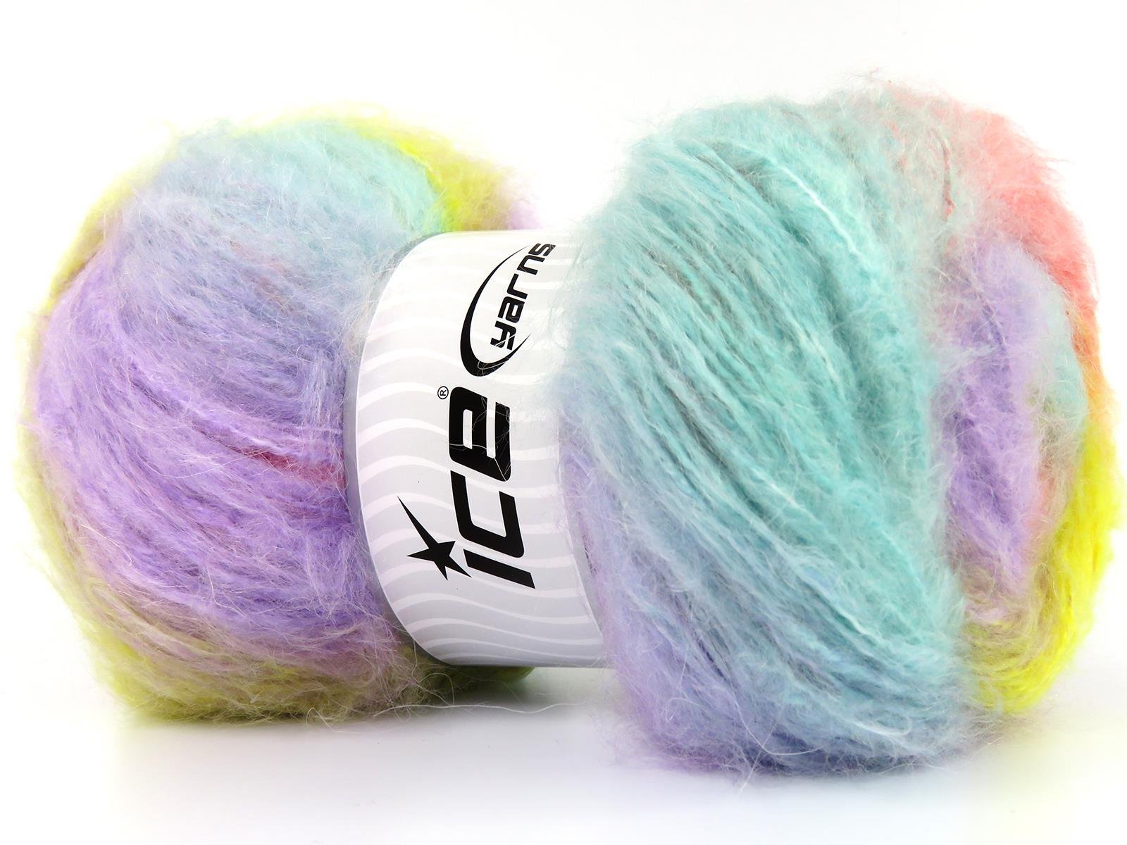 Bella Mohair Lilac, Orange, Yellow, Mint Green