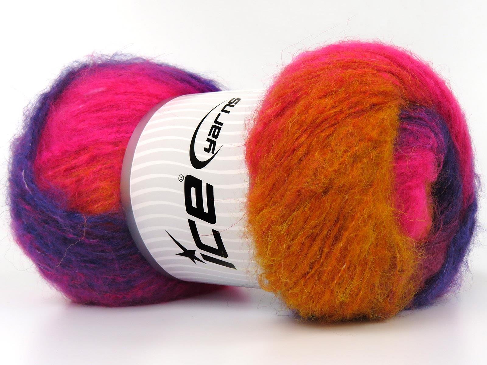 Bella Mohair Purple, Gold, Maroon, Fuchsia