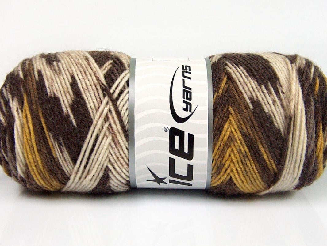 Bonito Ethnic Cream, Yellow, Brown Shades