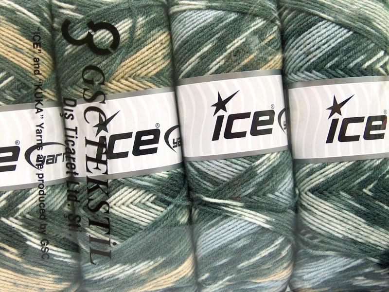 Bonito Ethnic White, Light Brown, Light Blue, Grey Shades