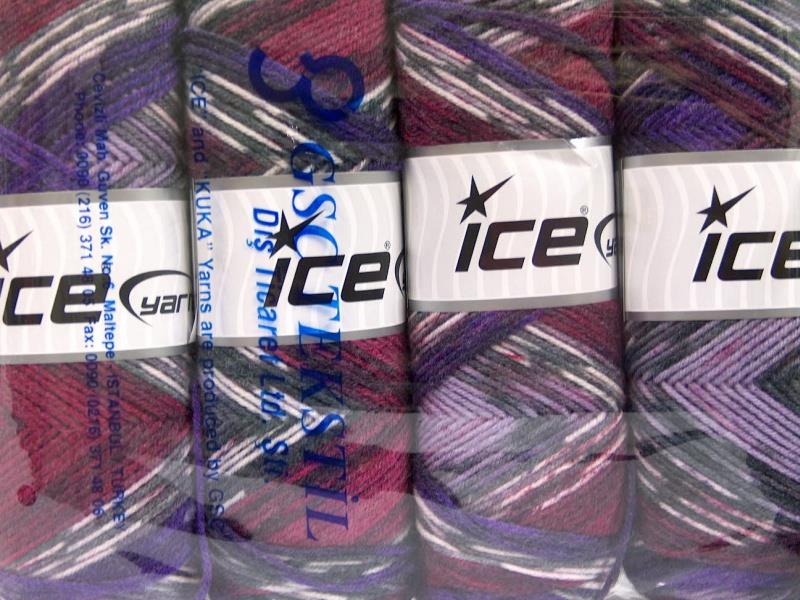 Bonito Ethnic White, Purple, Grey, Burgundy