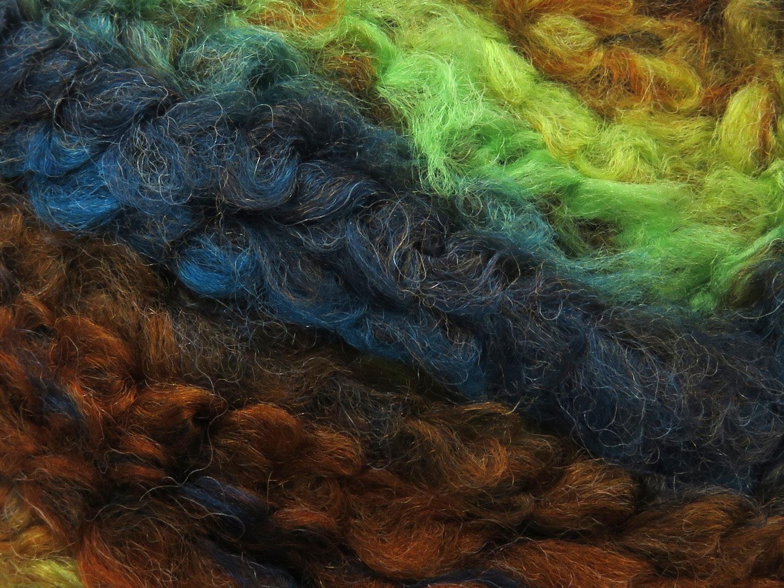 Boucle Wool Magic Green, Turquoise, Gold, Copper