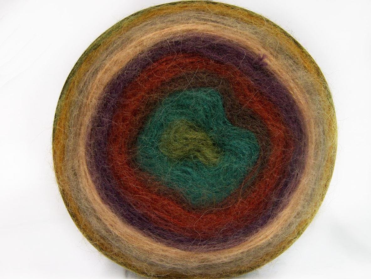 Cakes Angora Brown, Green, Purple, Turquoise, Copper, Beige