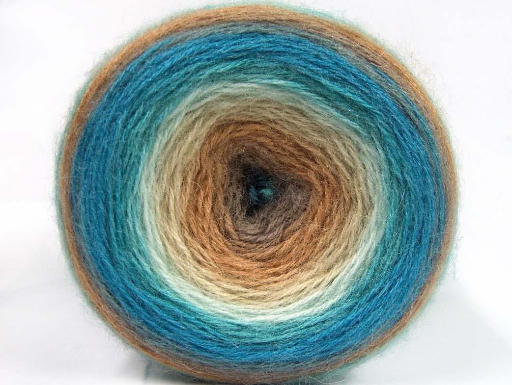 Cakes Mohair Brown, Cream, Turquoise, Camel