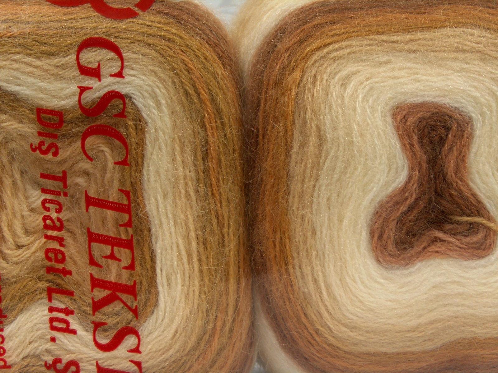 Cakes Mohair Brown Shades, Cream Shades
