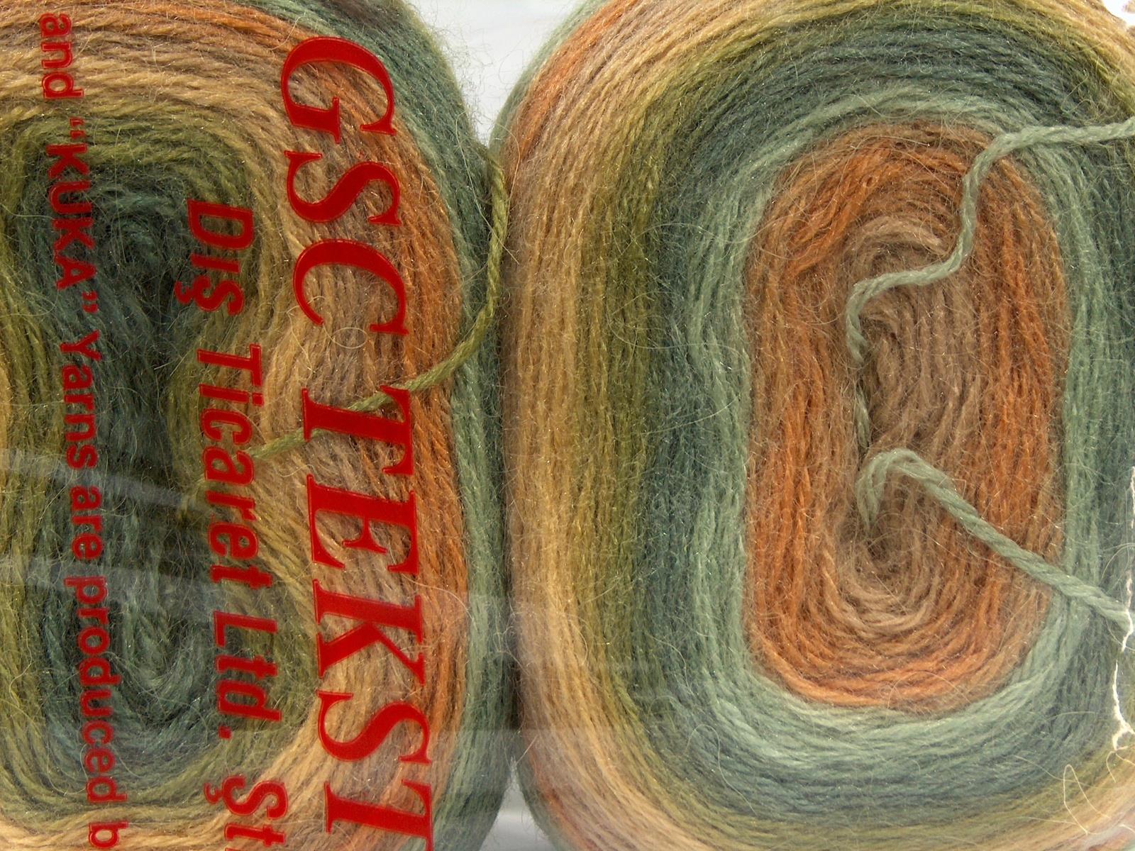 Cakes Mohair Brown Shades, Green Shades