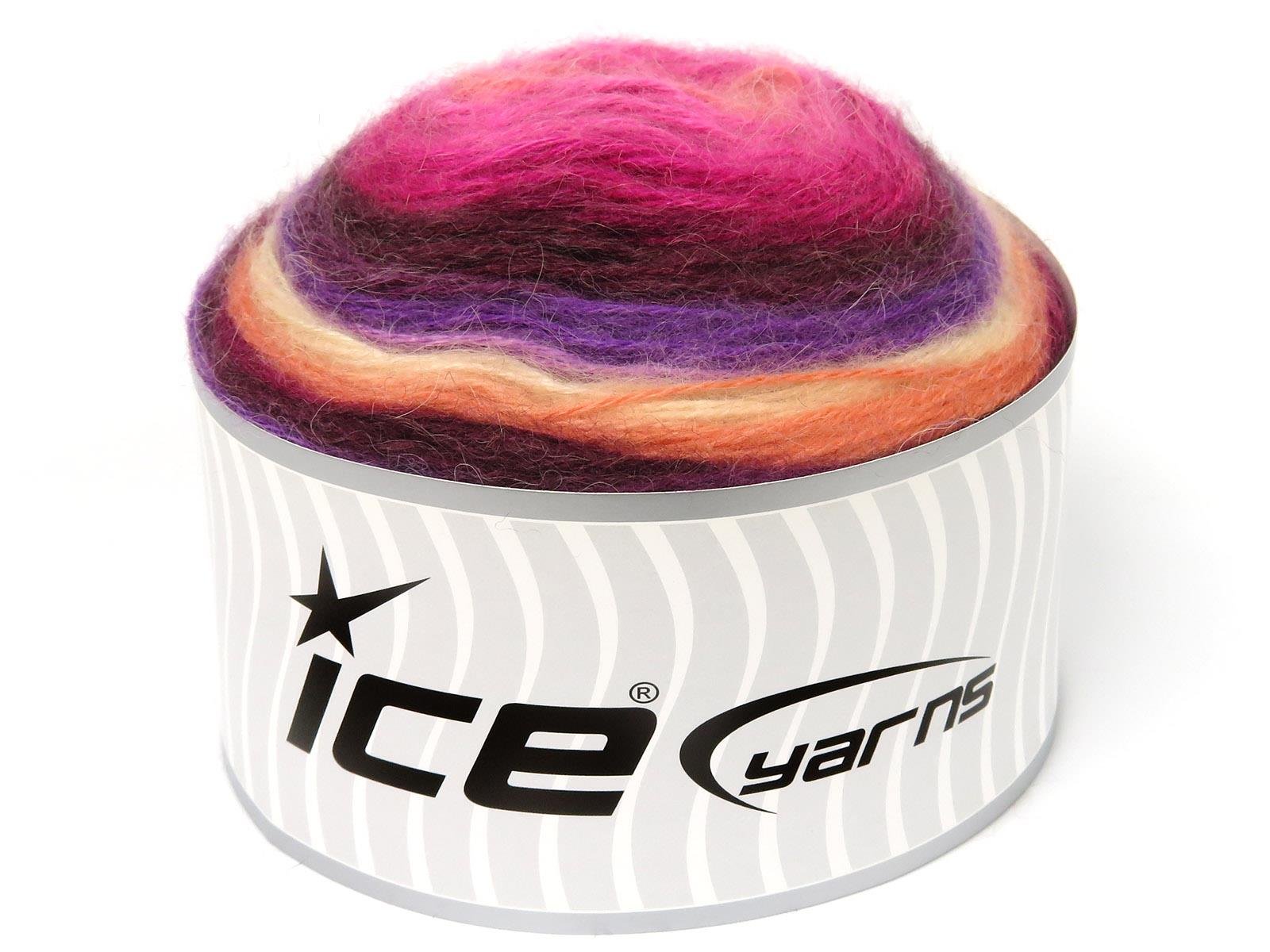 Cakes Mohair Purple, Cream, Orange, Pink Shades