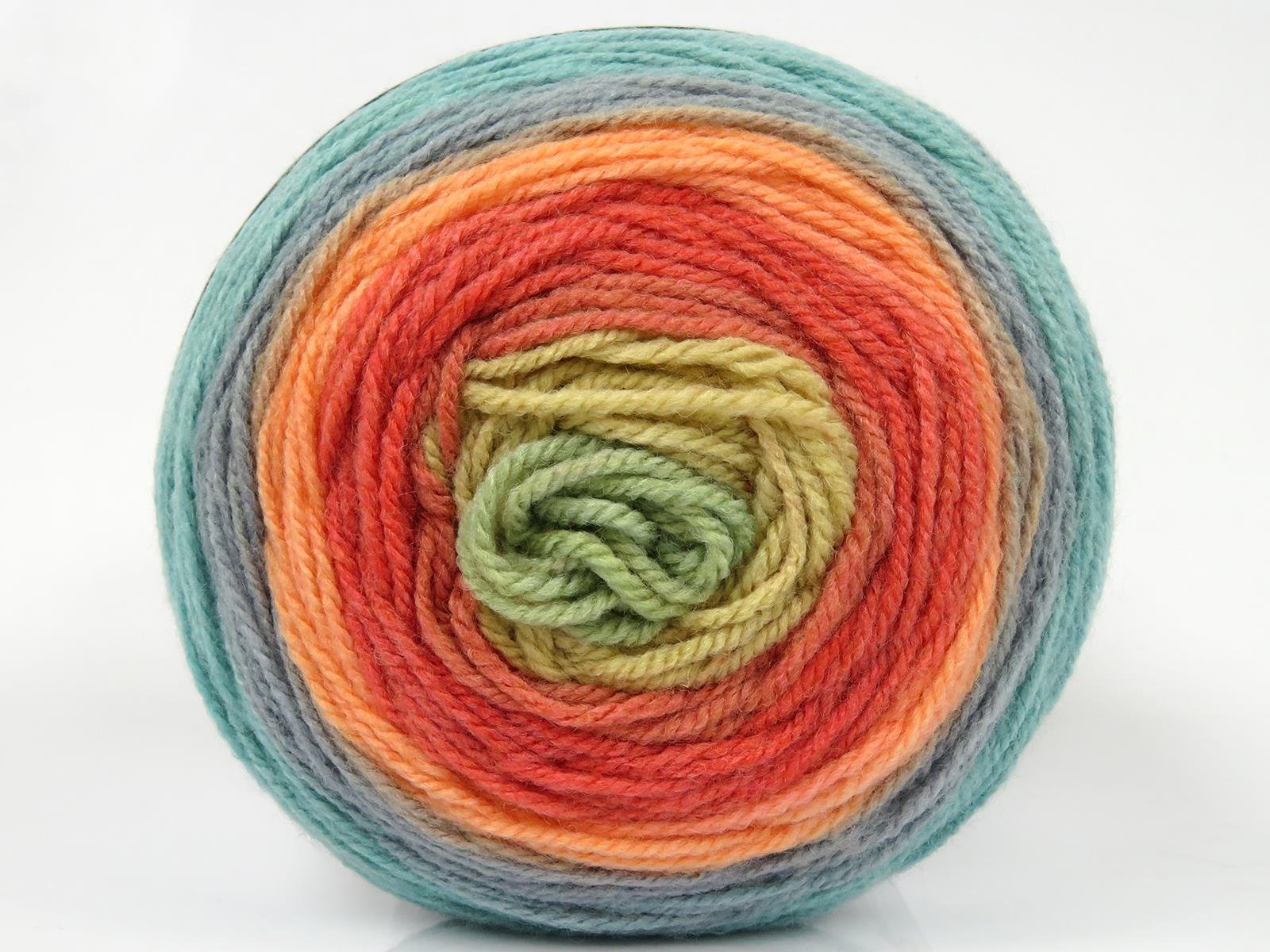 Cakes Wool DK Green, Blue, Camel, Orange Shades