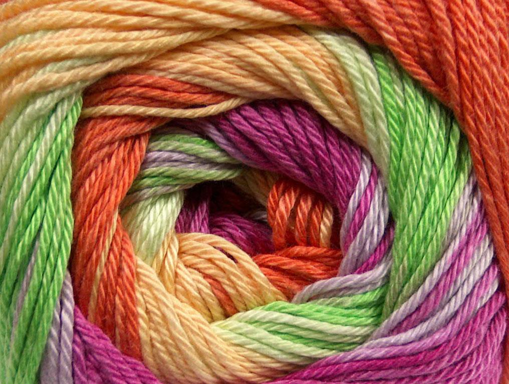 Camilla Cotton Magic Green, Orange, Yellow, Orchid