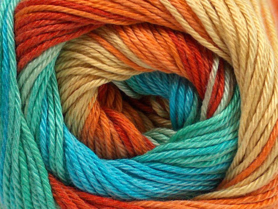 Camilla Cotton Magic Orange, Turquoise, Yellow, Mint Green