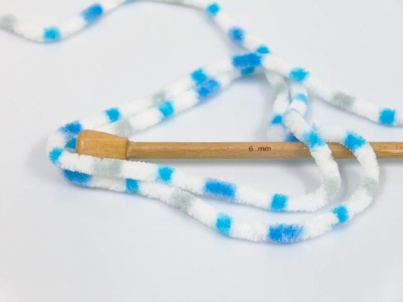 Chenille Baby Colors Blue, White, Light Grey