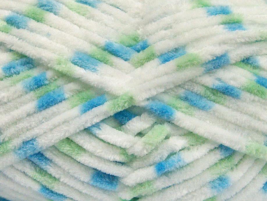 Chenille Baby Colors Green, Blue, White