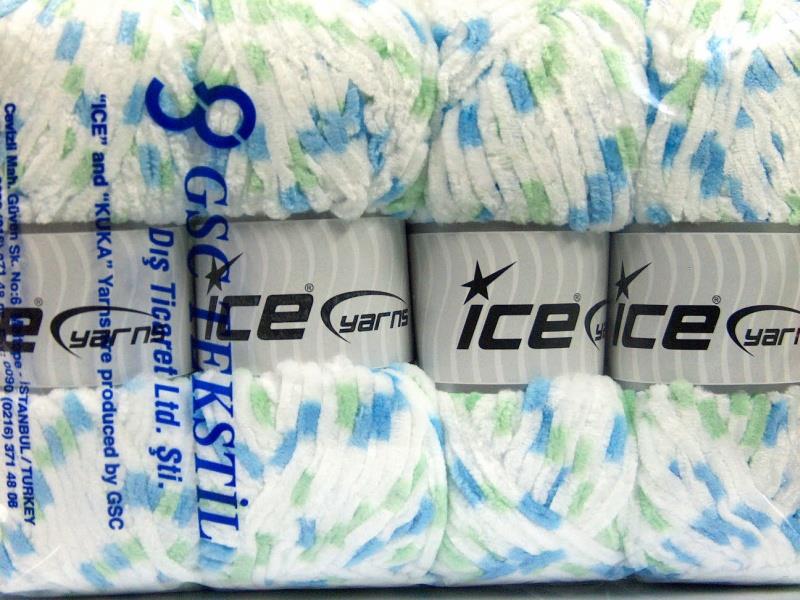 Chenille Baby Colors Green, Blue, White