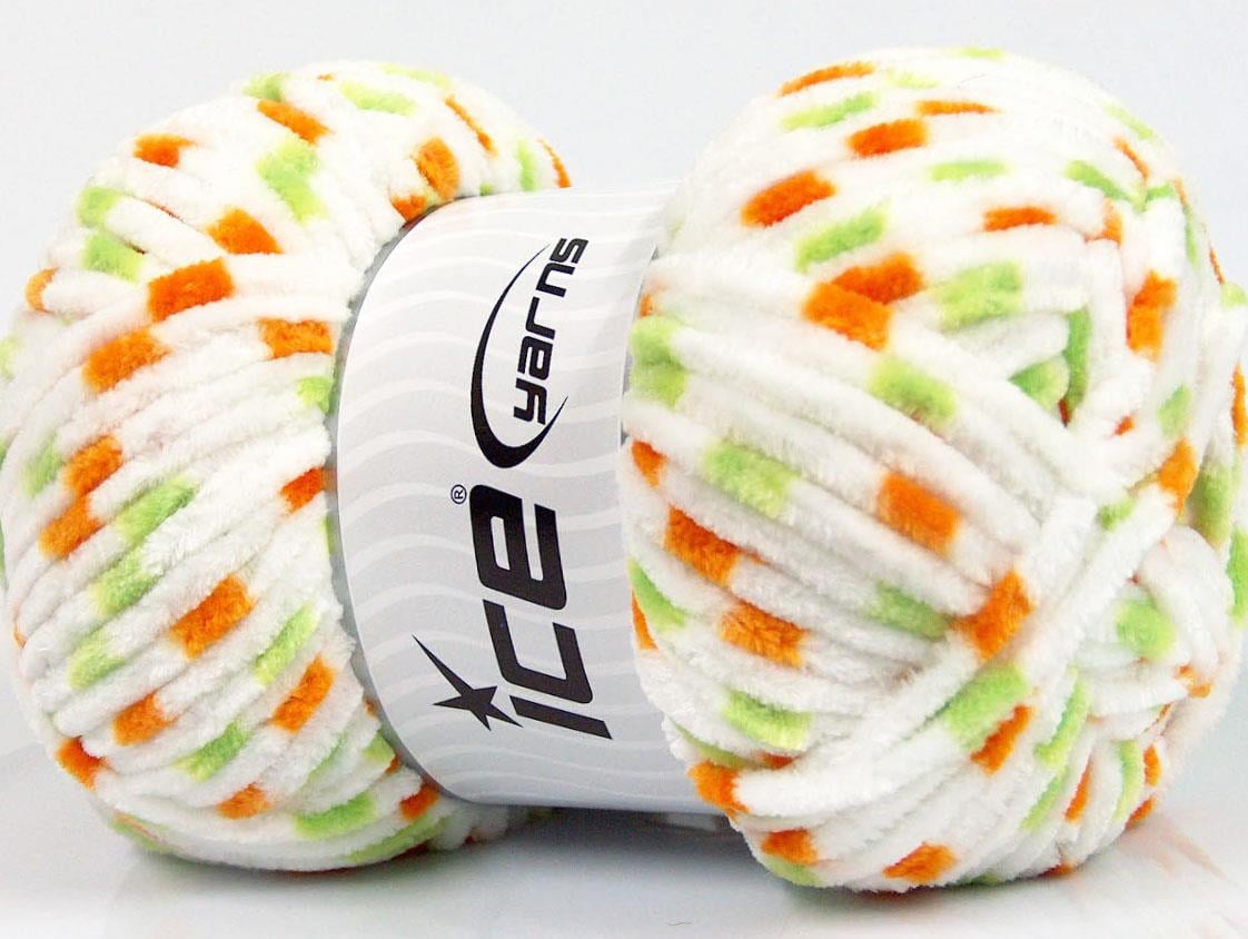 Chenille Baby Colors Green, White, Orange