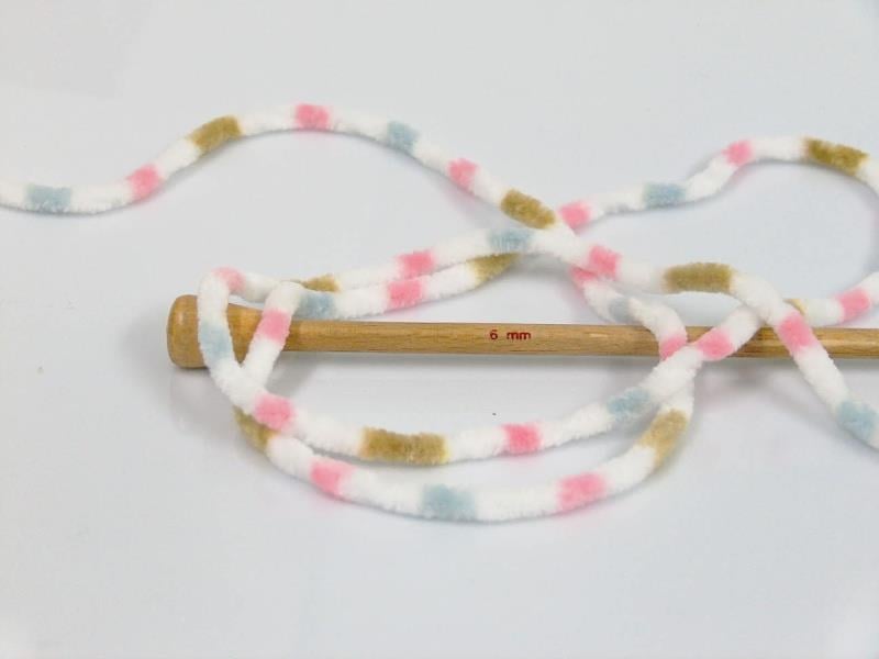 Chenille Baby Colors Pink, Blue, White, Olive Green