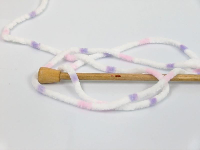 Chenille Baby Colors Pink, White, Lilac