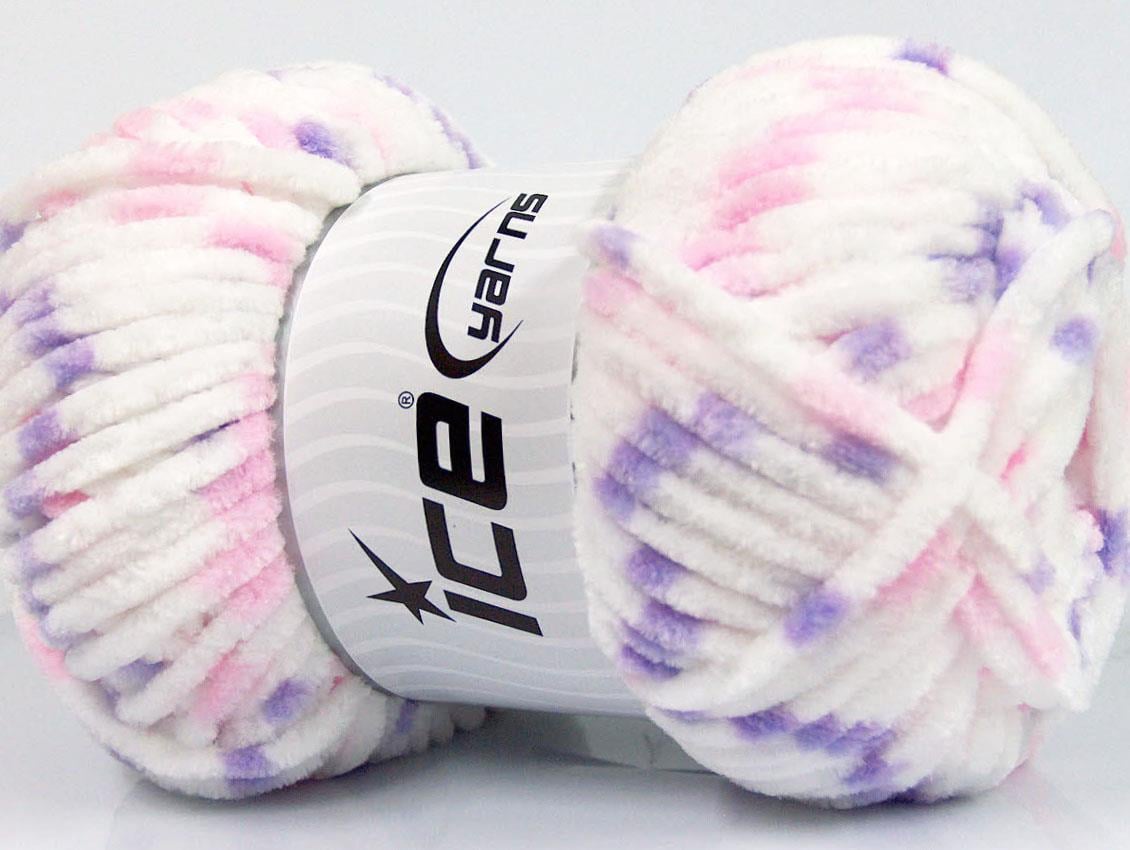 Chenille Baby Colors Pink, White, Lilac