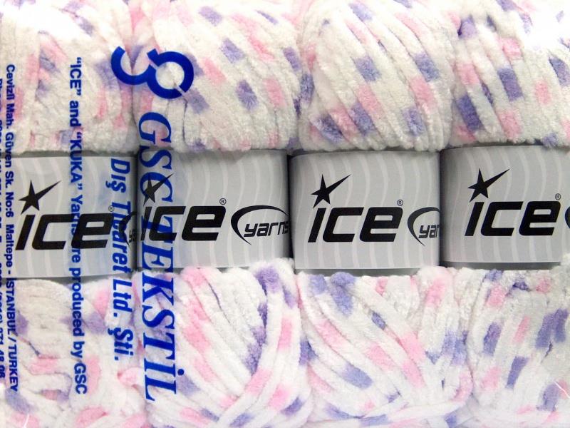 Chenille Baby Colors Pink, White, Lilac