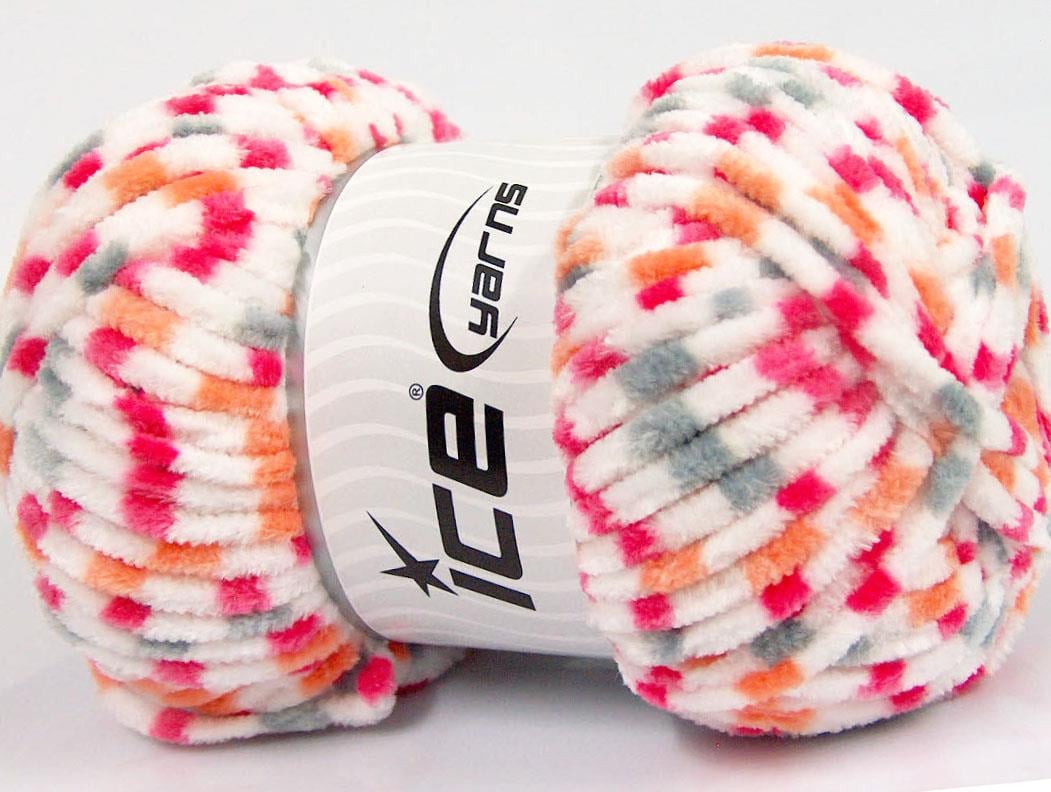 Chenille Baby Colors Pink, White, Orange, Grey