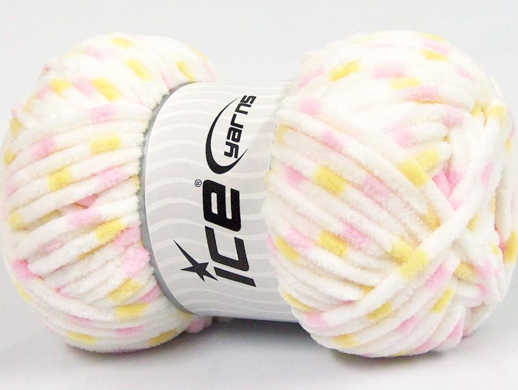 Chenille Baby Colors Pink, White, Yellow