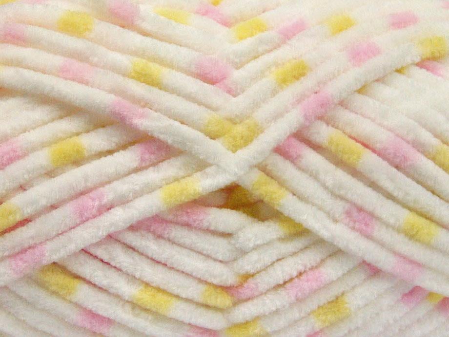 Chenille Baby Colors Pink, White, Yellow