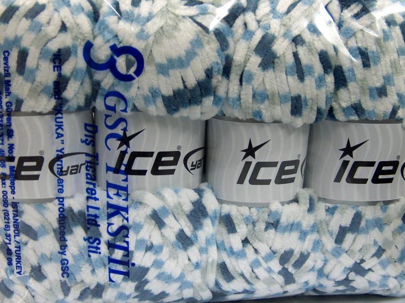 Chenille Baby Colors White, Grey, Blue Shades