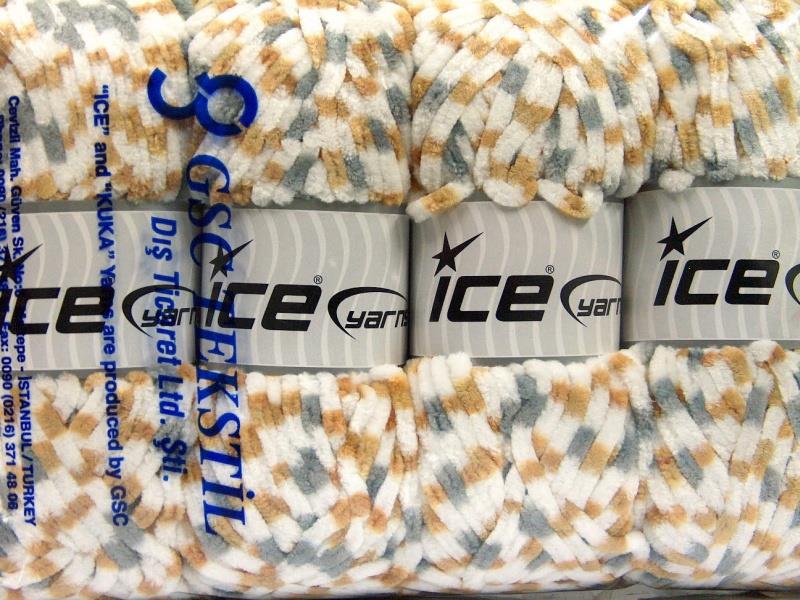 Chenille Baby Colors White, Grey, Light Brown