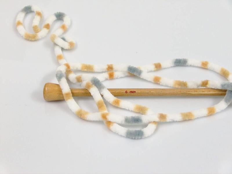 Chenille Baby Colors White, Grey, Light Brown