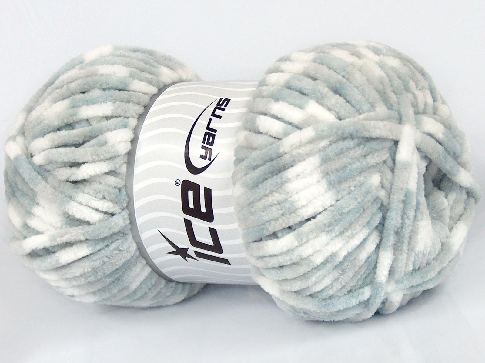 Chenille Baby Colors White, Light Grey