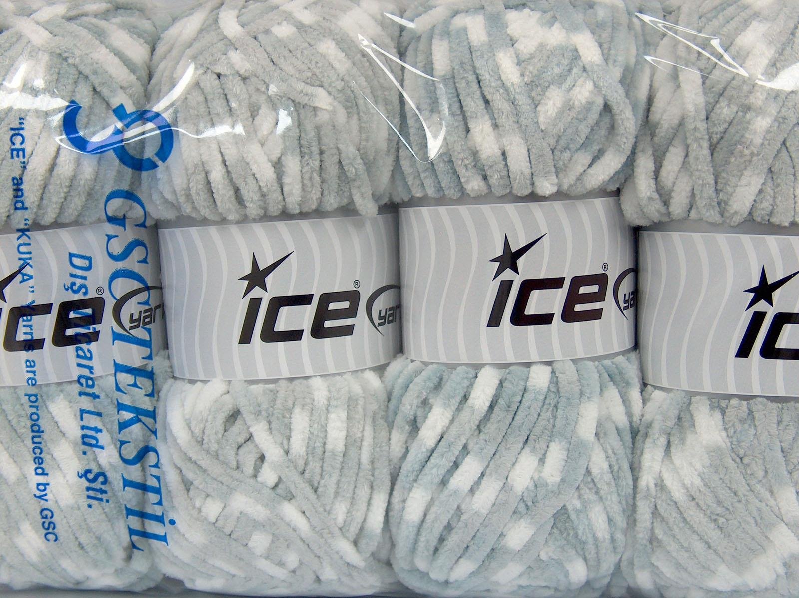 Chenille Baby Colors White, Light Grey