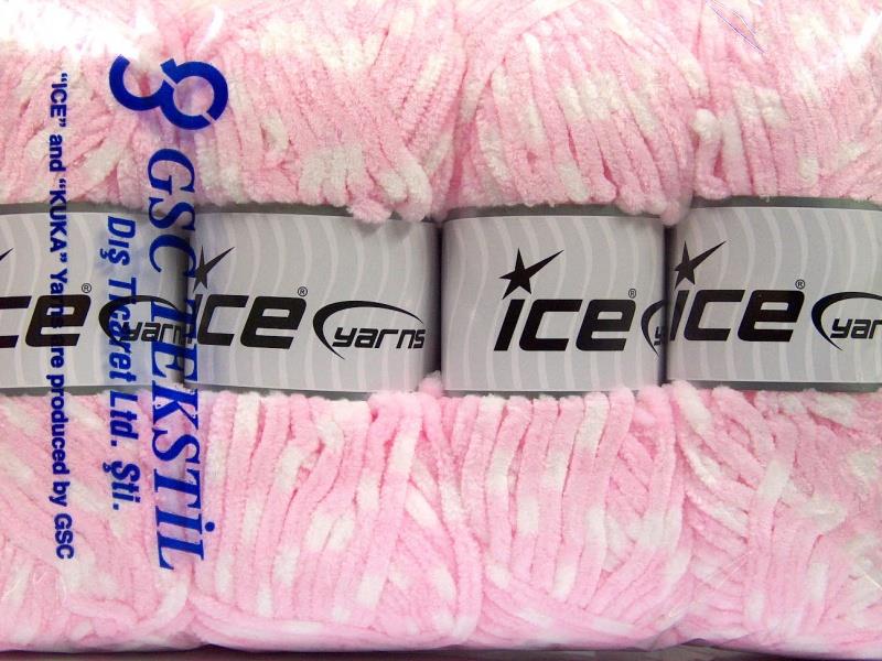 Chenille Baby Colors White, Light Pink