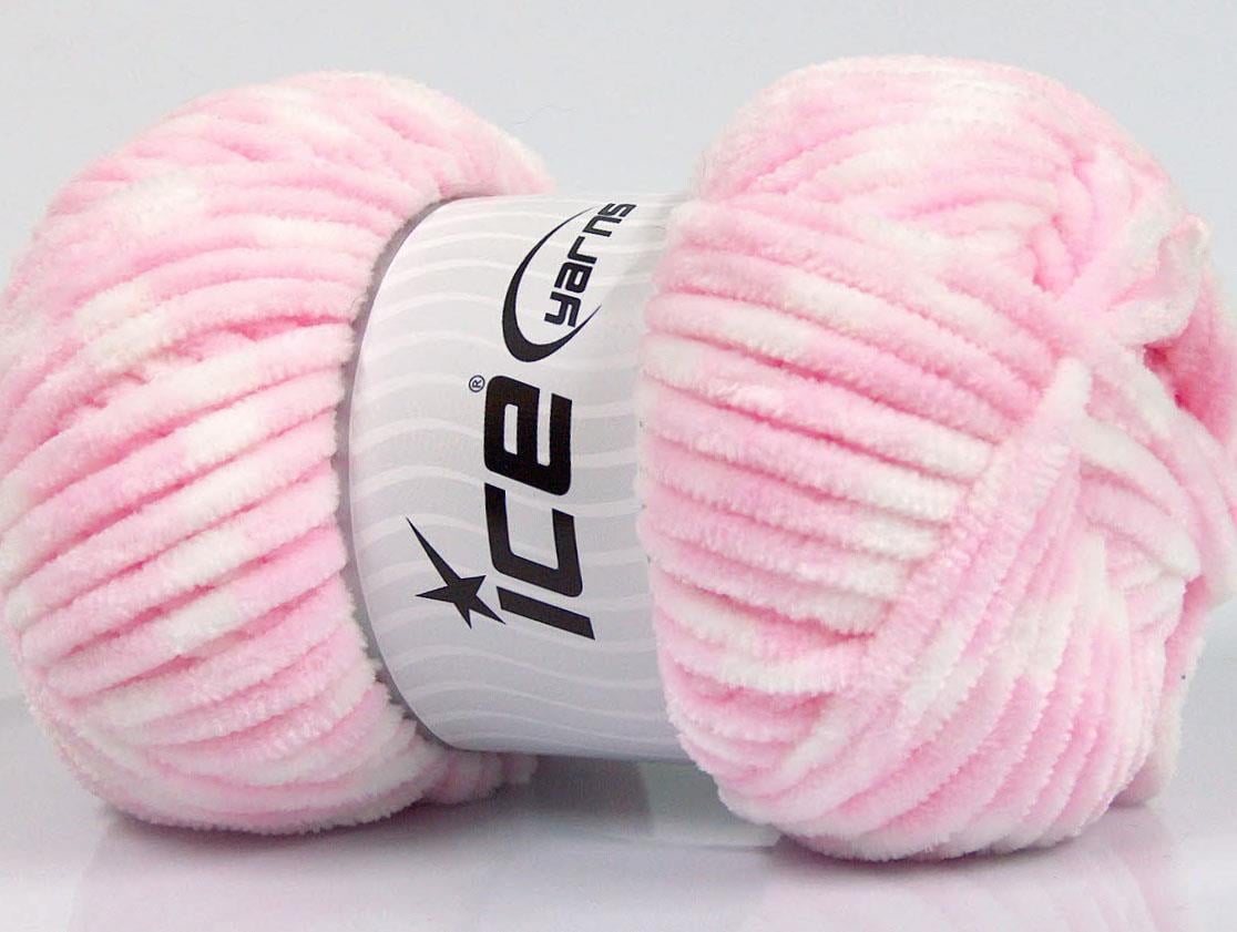 Chenille Baby Colors White, Light Pink