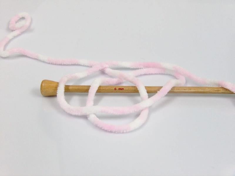 Chenille Baby Colors White, Light Pink