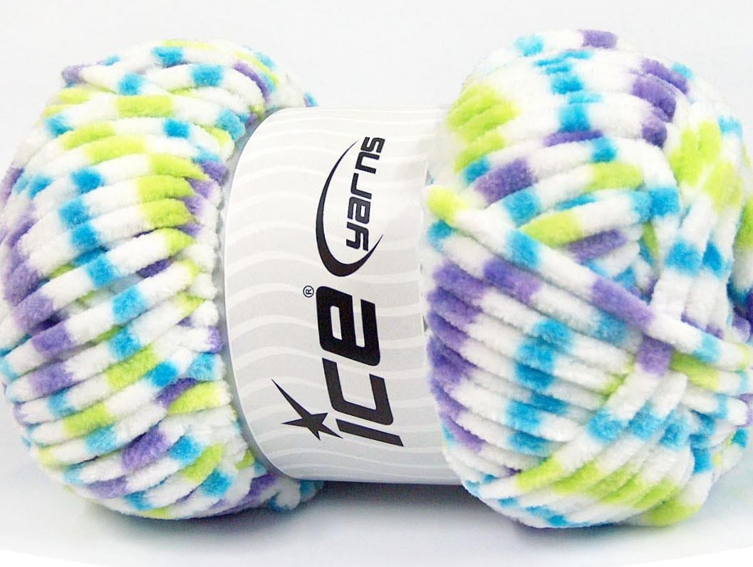 Chenille Baby Colors White, Lilac, Turquoise, Neon Green
