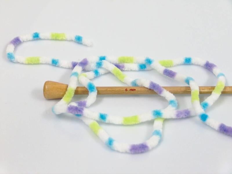 Chenille Baby Colors White, Lilac, Turquoise, Neon Green