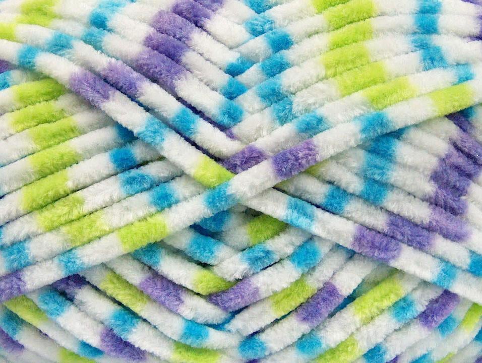 Chenille Baby Colors White, Lilac, Turquoise, Neon Green