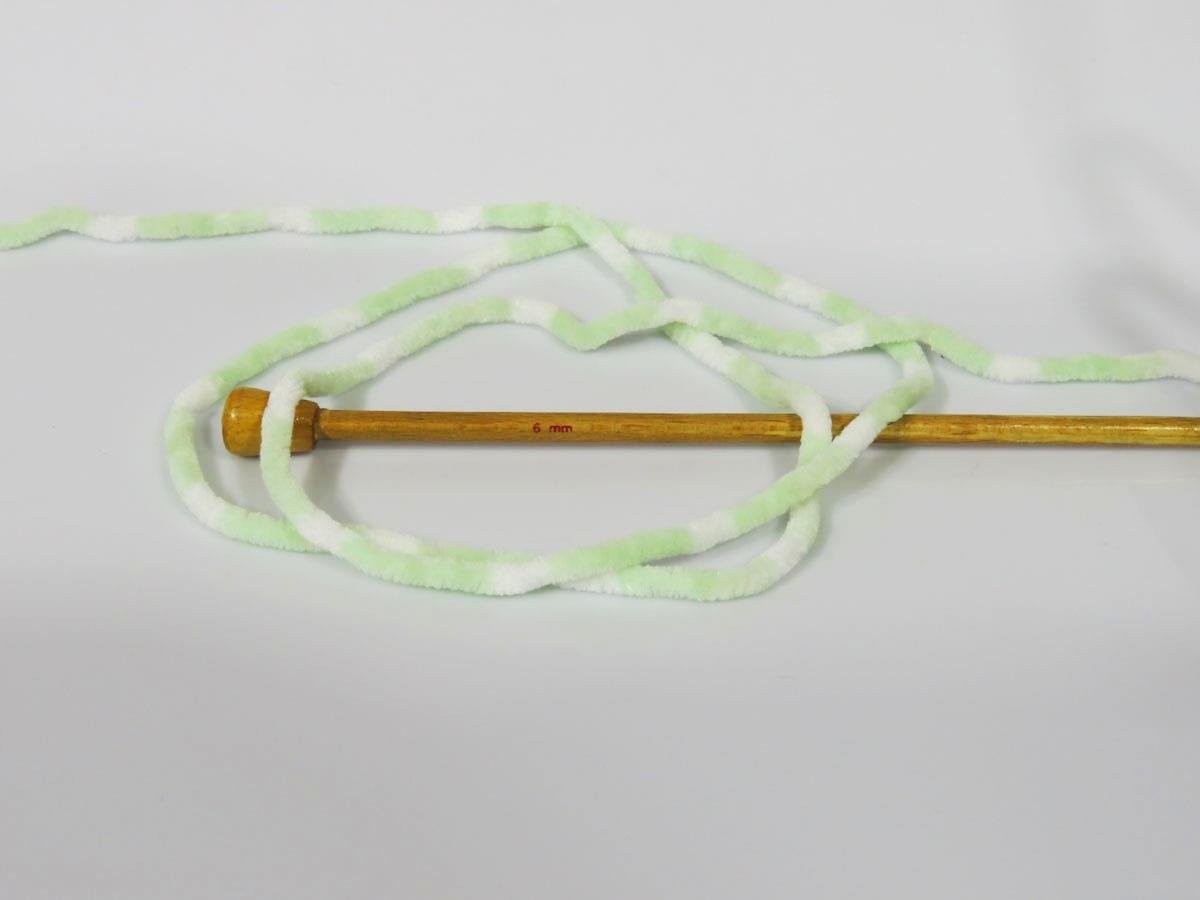 Chenille Baby Colors White, Mint Green