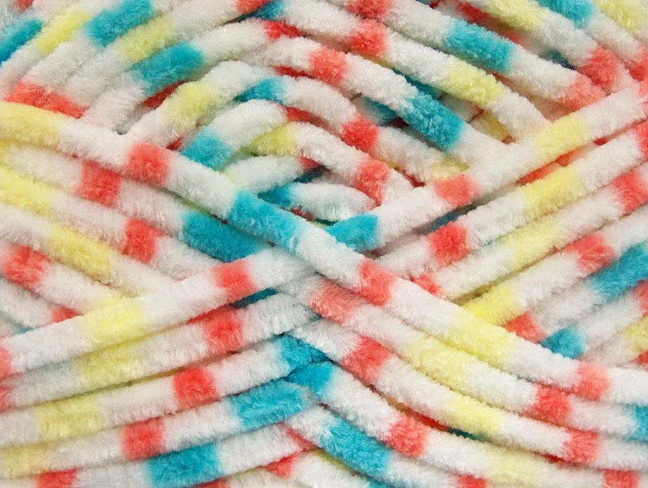 Chenille Baby Colors White, Turquoise, Yellow, Salmon