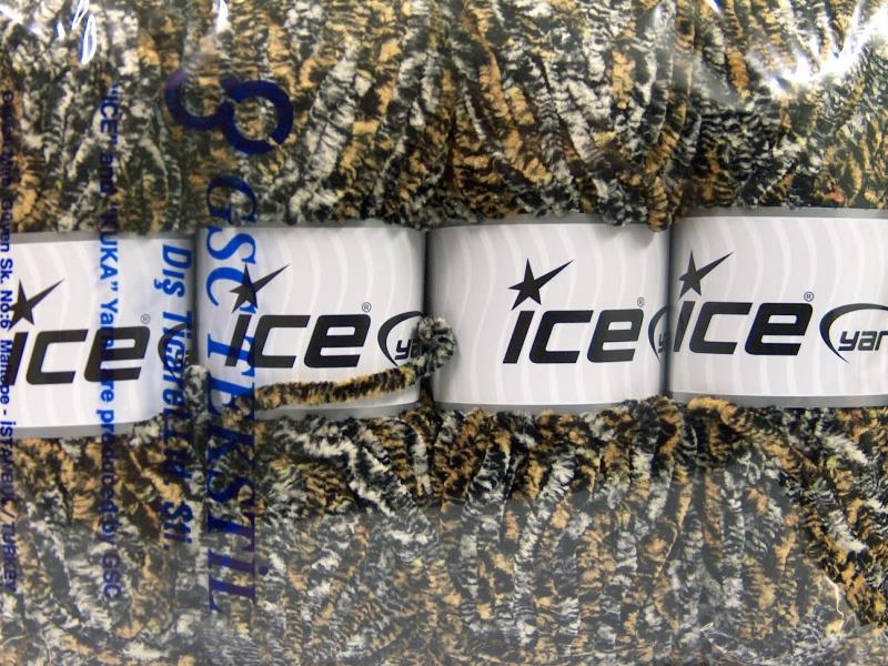 Chenille Safari Black, Yellow, Grey