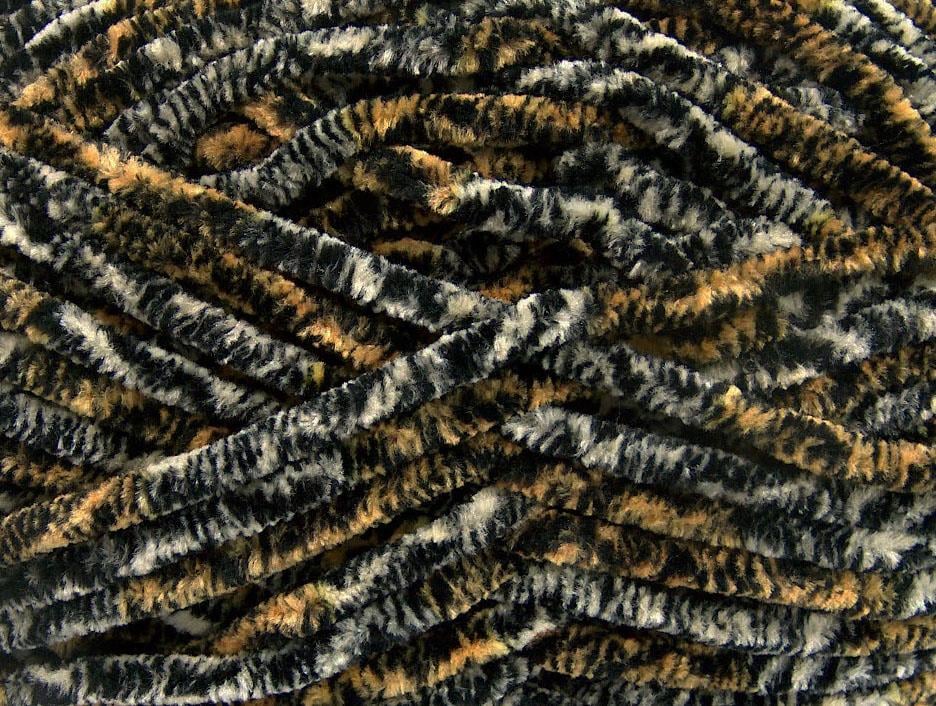 Chenille Safari Black, Yellow, Grey