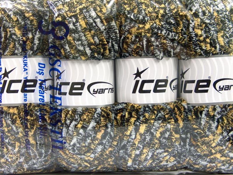 Chenille Safari Black, Yellow, Grey