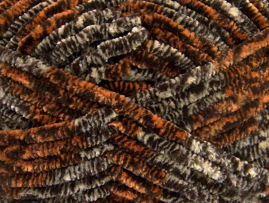 Chenille Safari Brown, Cream, Gold