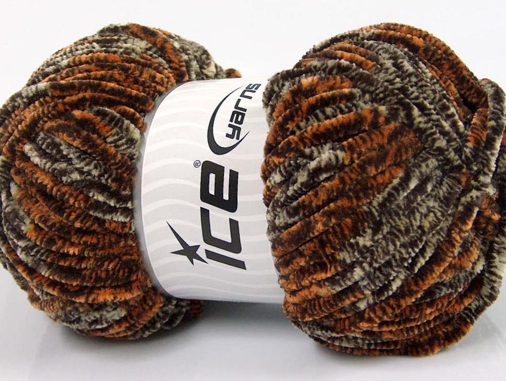 Chenille Safari Brown, Cream, Gold