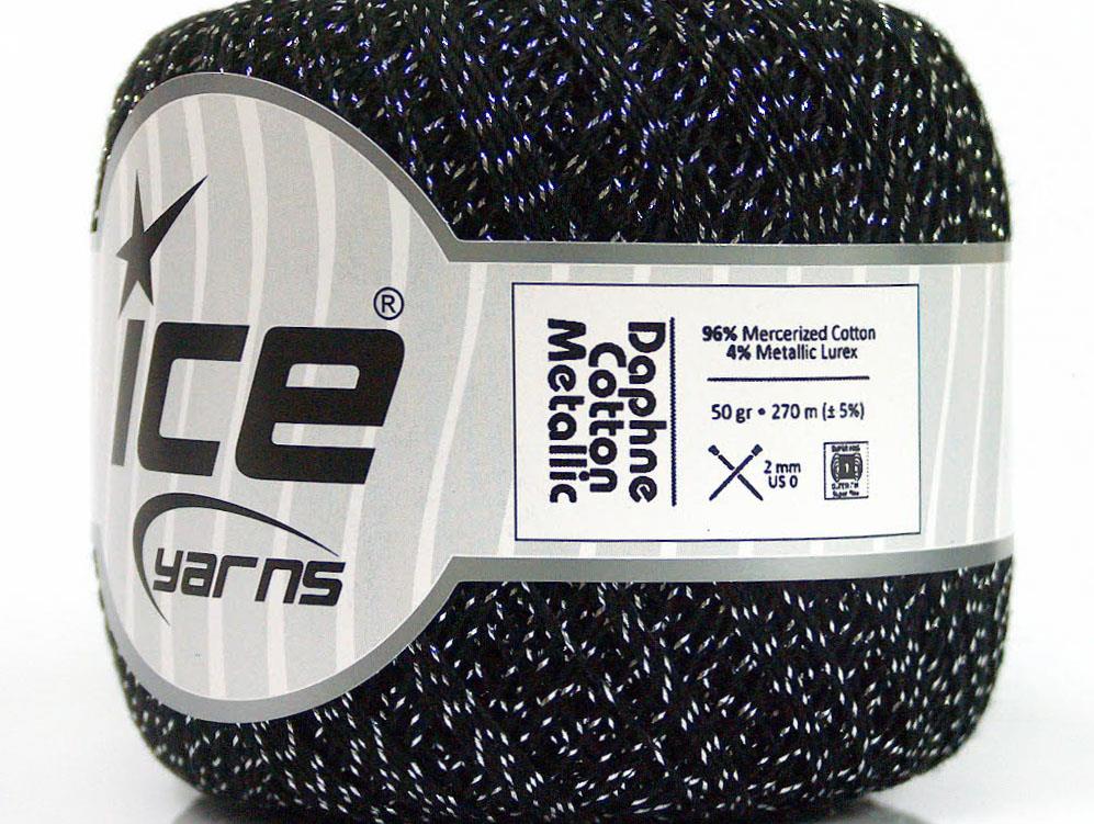 Daphne Cotton Metallic Black, Silver