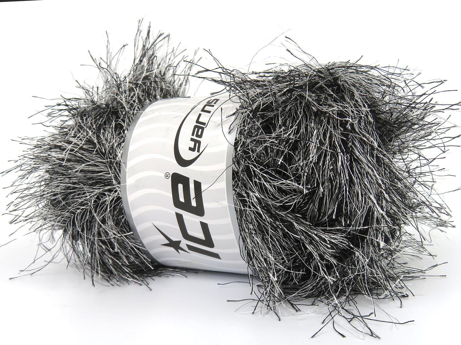 Eyelash Superbulky Black, White