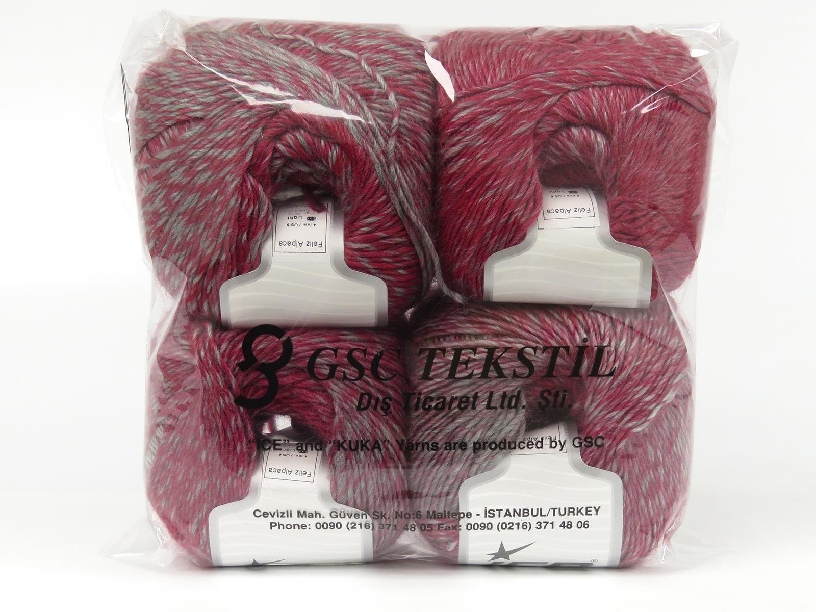 Feliz Alpaca Grey, Burgundy